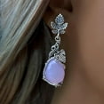 thumbnail image 2 of Nvzi Pendientes colgantes de estilo retro, nuevos y únicos, joyería étnica bohemia vintage (rosa), 2 of 4