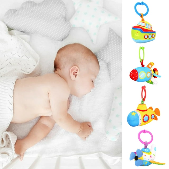Neinkie Realistic Stroller Plush Toy Exquisite Workmanship Fabric Portable Transportation Shape Stuffed Doll for Baby