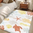 thumbnail image 5 of Rectangle Area Rug 4x6ft, Ocean Sea Turtles Coastal Coral Non-Shedding Washable Area Rug, Summer Starfish Beach Shells Non Slip Low-Profile Rugs for Living Room, Bedroom Dining Room, 5 of 9