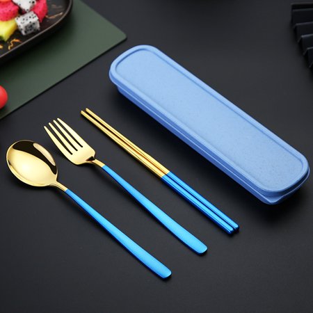 

Cutlery Three-piece Stainless Steel Portable Spoon Fork Chopsticks Set