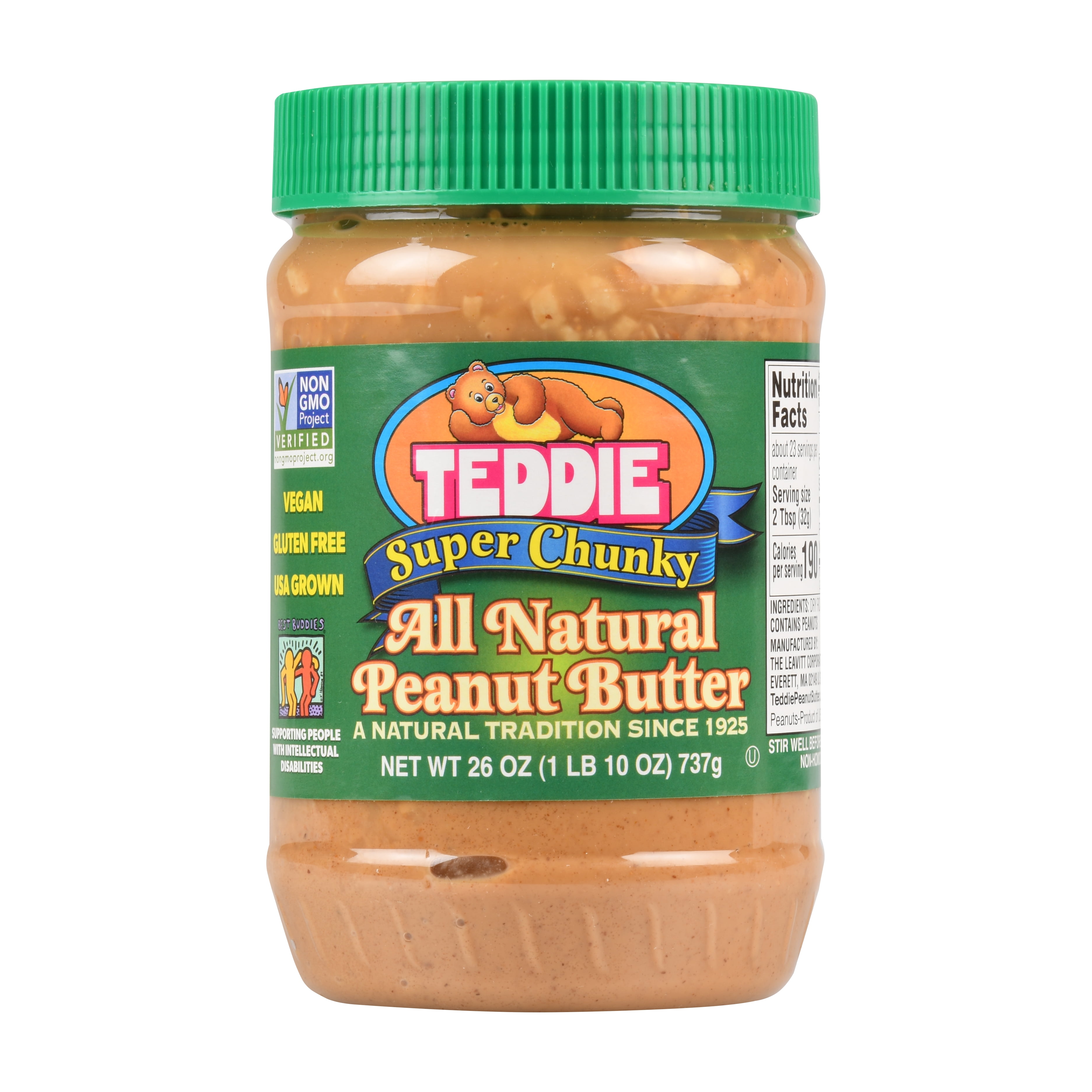 Teddie Old Fashioned All Natural Peanut Butter, Super ...