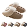 thumbnail image 2 of Winter Slides Fuzzy Unisex Non-skid Thickened House Sandals Slip on Slippers, 2 of 10