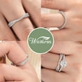 thumbnail image 3 of Wuziwen Stackable Sterling Silver Rings for Women Curved Eternity Wedding Bands for Her Cubic Zirconia SZ 6, 3 of 8