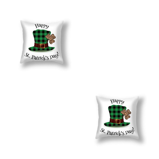 Toystoory Funda de almohada St. Patrick's Day Supply Ropa de cama Funda de almohada Cozy Short Felpa Cintura Holding Square Decoración Funda de cojín sombrero de copa 21CR35 2piezas Toystoory CBP363509