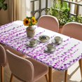 thumbnail image 3 of Purple Table Cloths for 5 Foot Rectangle Tables, Polka Dots Watercolor Abstract Art Patio Waterproof Elastic Fitted Tablecloths, Washable Rectangular Table Cover for Camping, 3 of 8