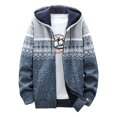 thumbnail image 1 of DPTALR Cardigan à Capuche Tricoté à Manches Longues pour Hommes avec Fermeture Éclair, 1 of 4