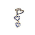 thumbnail image 1 of 3 Blue Cubic Zirconia Studded Hearts Inverse Barbell Dangle 316l Surgical Steel, 1 of 2