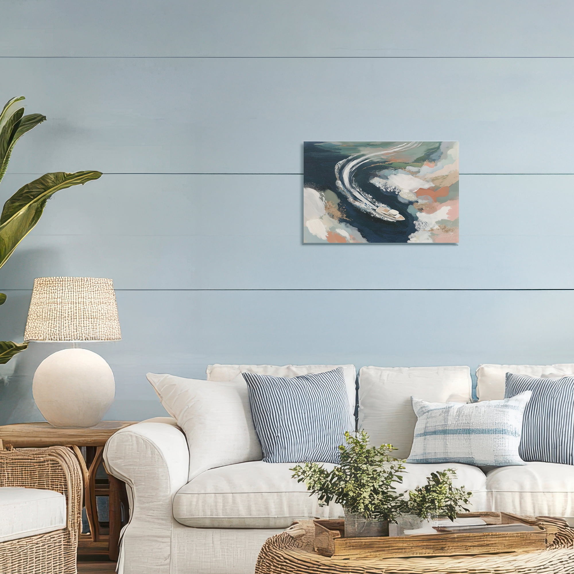Stupell Industries Boat Wake From Above Canvas Wall Art, design by Chromatic Storm Studio