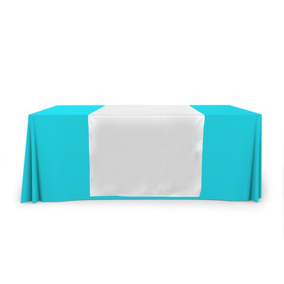 Chemin de Table Vierge pour Affaires, Salons Professionnels, Exposition, Événements (Blanc, 3 Pieds x 5.67 Pieds)