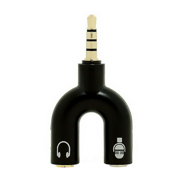 Seitruly Divisor de audio de 3,5 mm Tipo U Interfaz de conector estéreo 2 en 1 Convertidor de sonido Auriculares Altavoces Accesorios para tabletas negro Type3 NO3