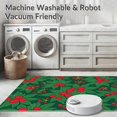 thumbnail image 5 of ODIKA 3'x5' Machine Washable Non-Slip Area Rug, Traditional Holly Berry Wreath with Seasonal Foliage High Traffic Rug, Red, 731630, 5 of 5