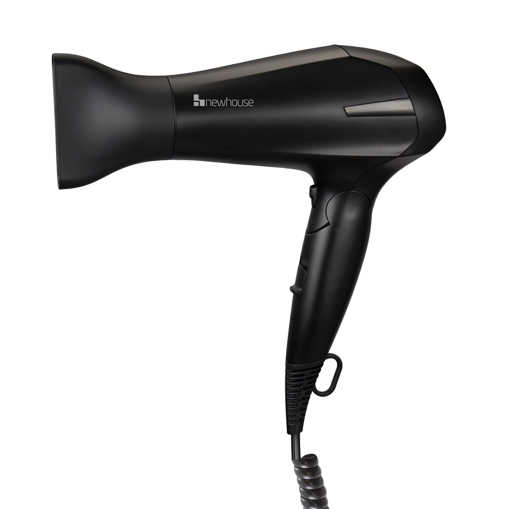 Newhouse 125V 1875-Watt Foldable Hair Dryer with Spiral Cord NHHD-001-FS, Compact Foldable Hair Blow Dryer, Low-Noise Ionic Hair Dryer, ETL Certified for Hospitality and Residential Use