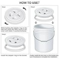 thumbnail image 3 of Bucket Lid 5 Gallon Bucket Leak-Proof Bucket Seal Lid for Plastic Bucket Compatible with Gamma (White), 3 of 7