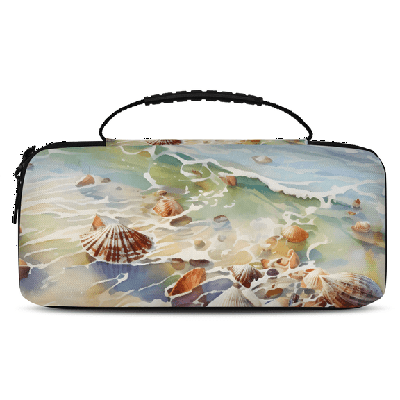 Herdesigns Ocean Coastal Seashell Beach Theme Carrying Case for Nintendo Switch 2 with 20 Game Card Slots, Portable Travel Carry Case for Accessories and Console