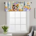 thumbnail image 4 of Welcome to Spring Window Valance for Kitchen, Watercolor Spring Dog Floral Butterfly Colorful Wood Grain Rod Pocket Short Curtain for Small Windows, Light Filtering Decorative Valance, 54 x 18 Inch, 4 of 9