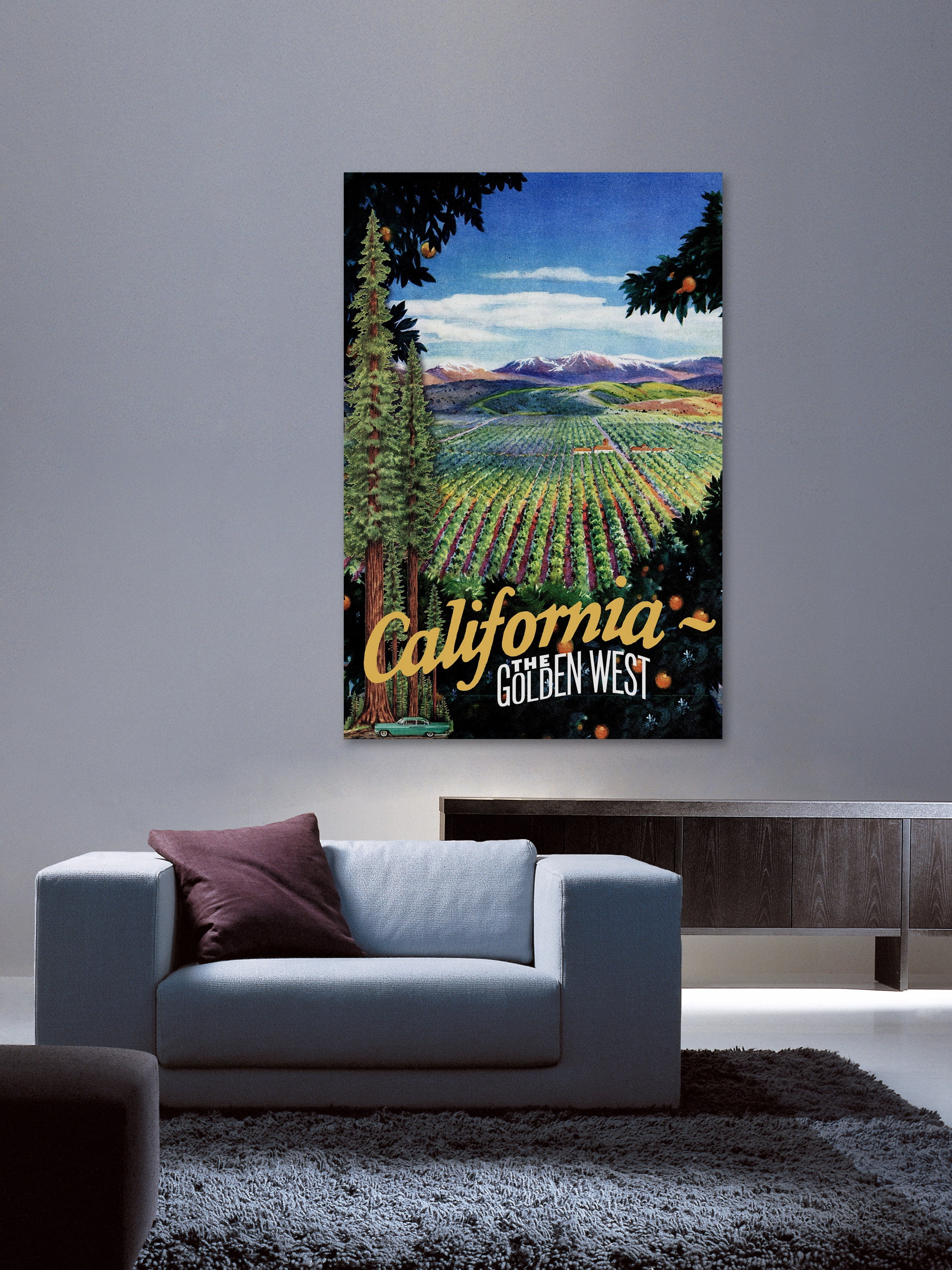 "Travel Poster California" Painting Print on Wrapped Canvas