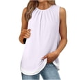 thumbnail image 2 of Chbgutlmr Tank Tops for Women Casual Crewneck Sleeveless Solid Color Fitting Ruched Comfy Summer Tops, 2 of 7