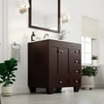 thumbnail image 2 of Eviva Acclaim 30"W x 22"D Teak Bathroom Vanity with White Carrara Quartz Vanity Top and Rectangular Undermount Sink, 2 of 8