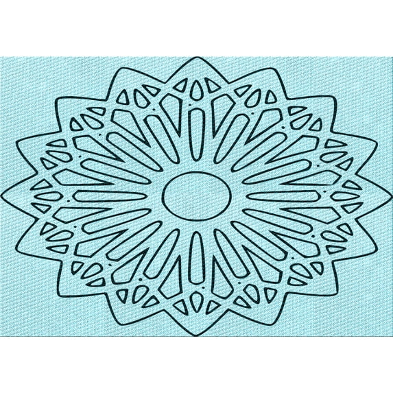 Ahgly Company Indoor Rectangle Patterned Seafoam Green Area Rugs, 8' x 12'