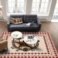 thumbnail image 3 of Area Rugs Indoor Non-Slip Rectangle Rug 5x8 Ft Vintage Country Star Wreath Farmhouse Red Buffalo Plaid Rug Rubber Backing Floor Mats Non Shedding Home Decor Carpet for Entryway Living Room, 3 of 8
