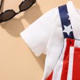 thumbnail image 5 of Coerni Toddler Boys Girls Independence Day Short Sleeve Solid Round Neck T Shirt Tops & Overalls Shorts 2pc Outfits, 5 of 9