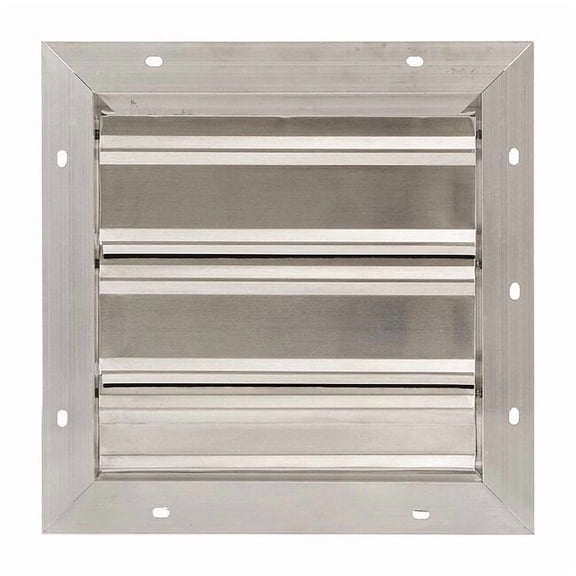 12 in 15"H-W 5 1/4"L Aluminum Backdraft Damper, 12-1/2 in x 12-1/2 in, Aluminum
