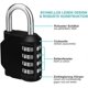 thumbnail image 3 of Padlock Combination Lock Locker Gym, 4 Digit Number Code Lock, Padlock, Combination Lock, Number Lock Weatherproof For Basement Door, Garden Fences (b, 3 of 5