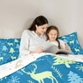 thumbnail image 5 of Manfei Blue Green Xmas Tree Bedding Comforter Set for Teen, Cartoon Reindeer Animal Twin Comforter Sets, Merry Christmas Reversible Bedding Set, Ultra Soft Home Decor, 2pcs, 5 of 8