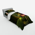 thumbnail image 2 of Ambesonne Fantasy Bedding Set 3 Pcs, Giant Mushroom and Elve, Twin, Green Coral, 2 of 2