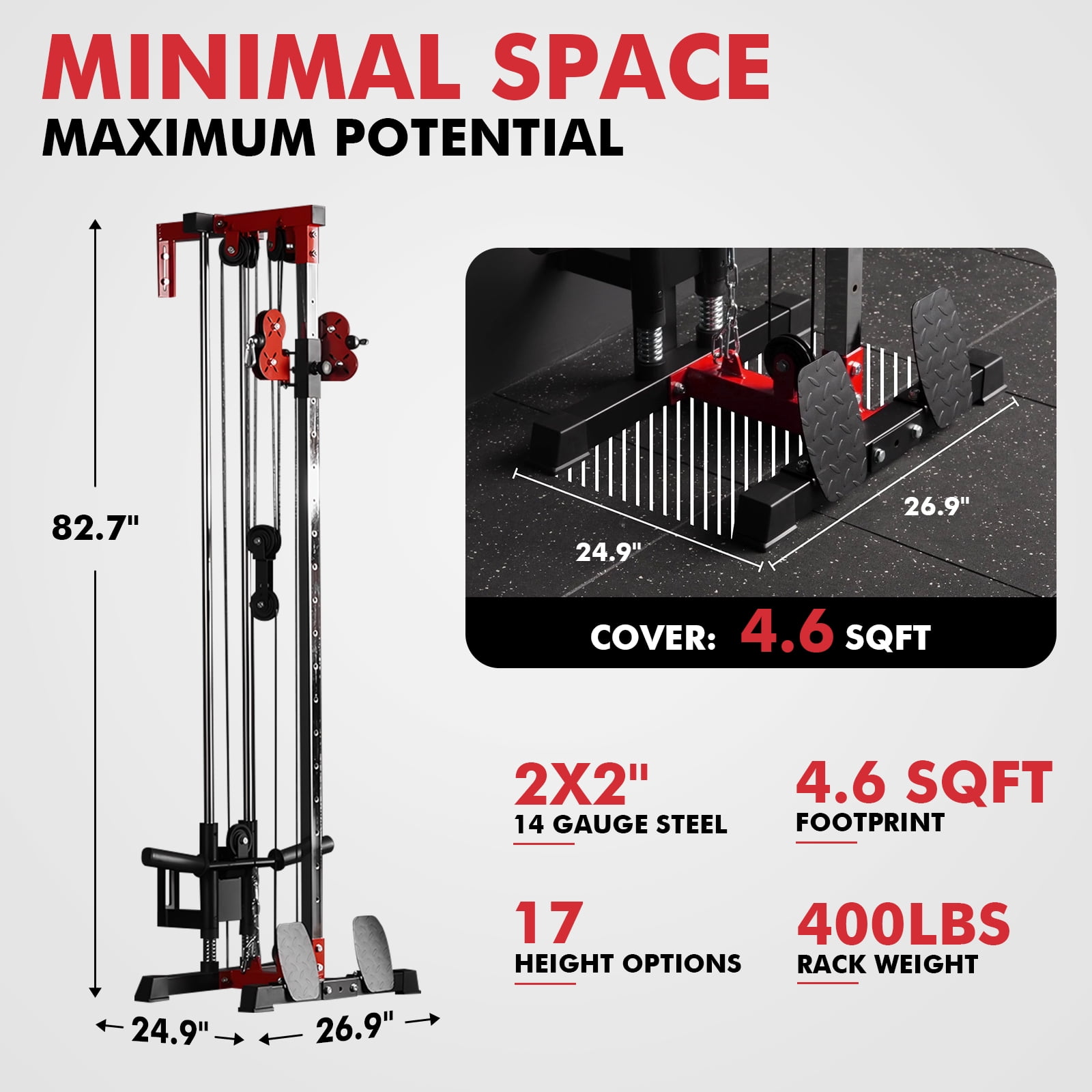 Mikolo Cable Attachment Set For Home Gym – Includes V Bar, Double D Handle, Ankle Straps, Barbell Clamps & Snap Hooks