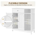 thumbnail image 5 of Topeakmart Large Floor Cabinet Storage Organizer with Drawer & Adjustable Shelves, White, 5 of 7