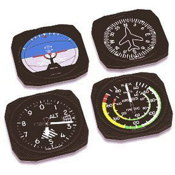 Classic Airplane Instrument Coasters Set of 4