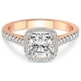 thumbnail image 4 of IGI Certified 3 Carat Cushion Shape Lab Grown Diamond Engagement Ring | 14K Rose Gold | Glowing Globe Halo Diamond Ring | FG-VS1-VS2 Quality Friendly Diamonds, 4 of 6