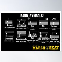Symbols In Music Poster Wall Art, Modern Wall Decor For Living Room Bedroom, 12x18 UNFRAMED