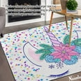 thumbnail image 2 of FREEAM Floral Unicorn Non Slip Area Rug for Living Dinning Room Bedroom Kitchen, 2' x 3'(24 x 36 Inch / 60 x 90 cm), Floral Unicorn Nursery Rug Floor Carpet, 2 of 6