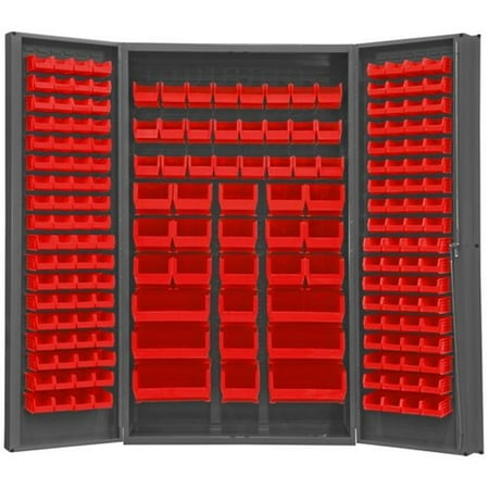14 Gauge Deep Style Lockable Double Door Cabinet With 192 Red Hook