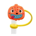 thumbnail image 3 of Aoznliie Straw Toppers, 10Pcs Silicone Straw Covers with Cute Pumpkin Skull Ghost Designs,Reusable Drink Straw Accessories for Halloween Party,4x2x2in, 3 of 9