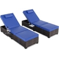 thumbnail image 1 of IdealHouse PE Rattan Outdoor Chaise Lounge, 5-Position Adjustable Backrest, Water-Resistant Cushioned Recliner, Sunbathing Chair for Beach, Yard, Poolside, 1 of 6