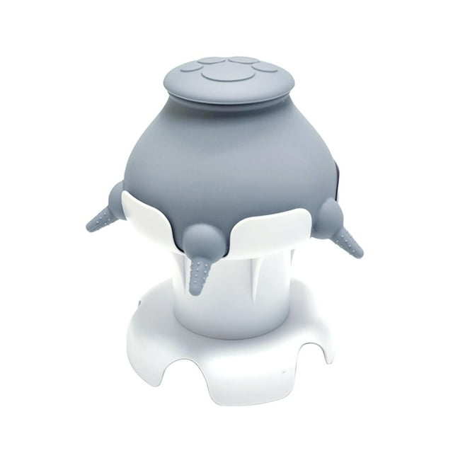 Cuenco de leche para mascotas, estación de lactancia, animales pequeños, altura ajustable, boquillas múltiples, cuenco de alimentación de leche para m Base hueca gris