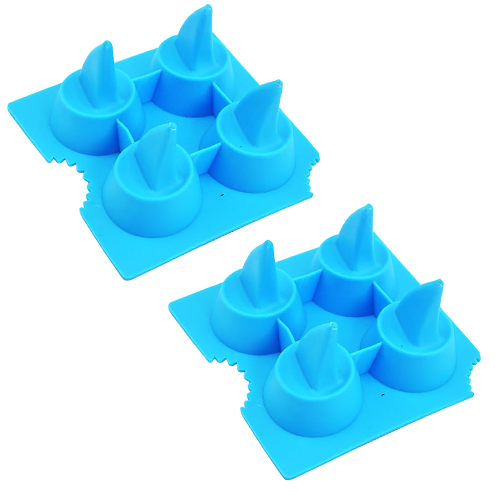 Jinyi Silicone Shark Fin Ice Cube Tray Diy Ice Making Mold Creative Kitchen  Accessories (3pcs, Blue)