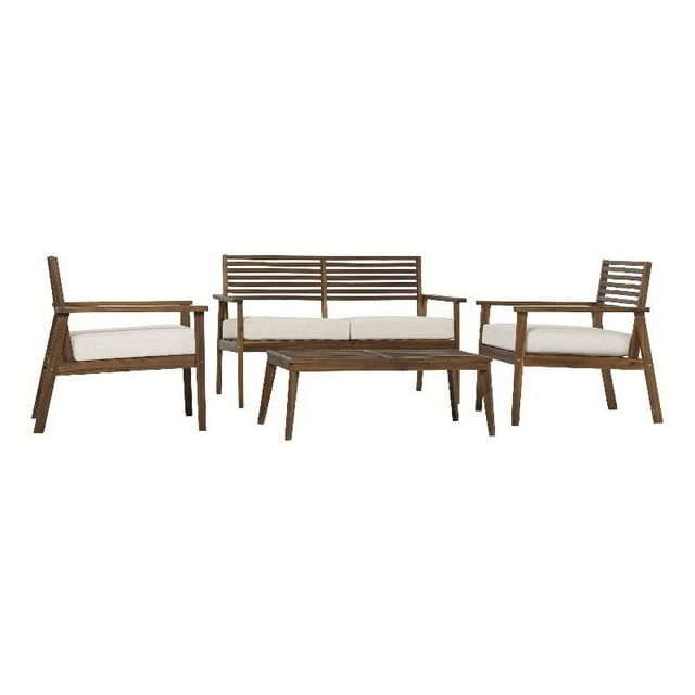 Zander Ensemble de Chat en Bois Massif 4 Pièces - Brun Foncé