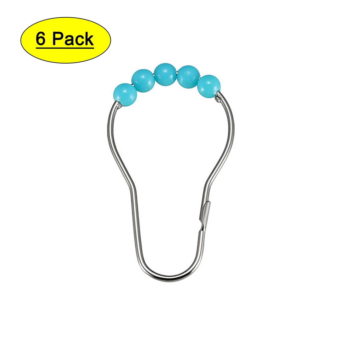 Shower Curtain Ring Hooks Metal for Bathroom Shower Rods 6 Pcs