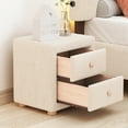 thumbnail image 2 of Teddy Fleece Nightstand with 2 Drawers - Beige, 2 of 10