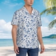 thumbnail image 3 of Balery Rabbit And Butterfly Camisas hawaianas de manga corta para hombre, camisas playeras de corte holgado, camisas de vacaciones con botones,Medium, 3 of 7