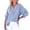 Blue, variant on Womens Shirts Casual Button V Neck Long Sleeve Shirts Oversized Solid Blouses Tops Workout Tops