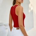 thumbnail image 4 of JULMCOMO Ribbed Tank Tops for Women Scoop Neck Slim Fit Casual Tank Tops Sleeveless Solid Comfy Summer Shirts Red 2XL, 4 of 6