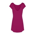thumbnail image 5 of Women's Sexy Low Back Mini Dress Short Sleeve Crew Neck A-Line Graduation Sundress, 5 of 6
