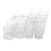 Jewelite Tumbler & Double Old Fashioned Glass Set - 16 Piece