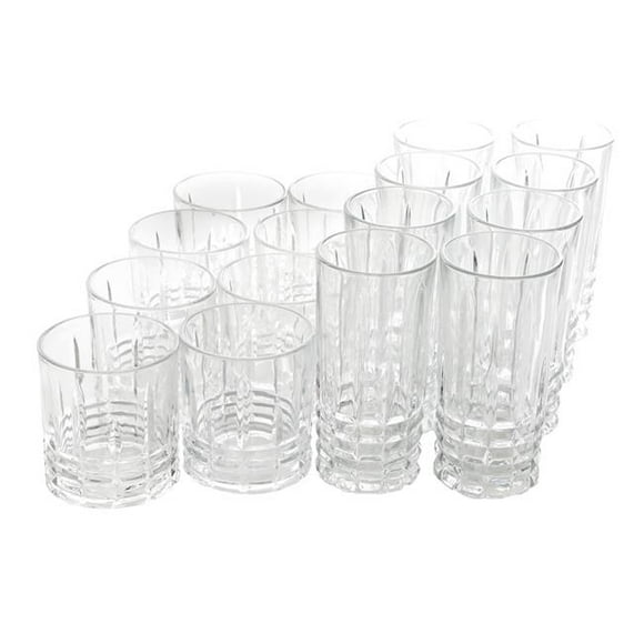 Jewelite Gobelet & Verre Double Old Fashioned - Ensemble de 16 Pcs