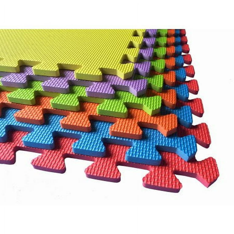 SciencePurchase 24 Square Feet / 6 Interlocking Foam Tiles Thick Exercise Mat - Soft Supportive Cushion for Exercising or Gym Equipment Floor Protection, Non-Skid